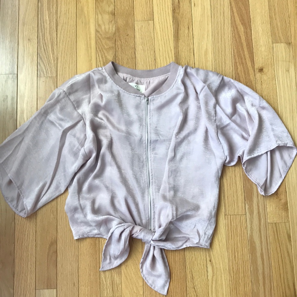 Zip-up Tie Top